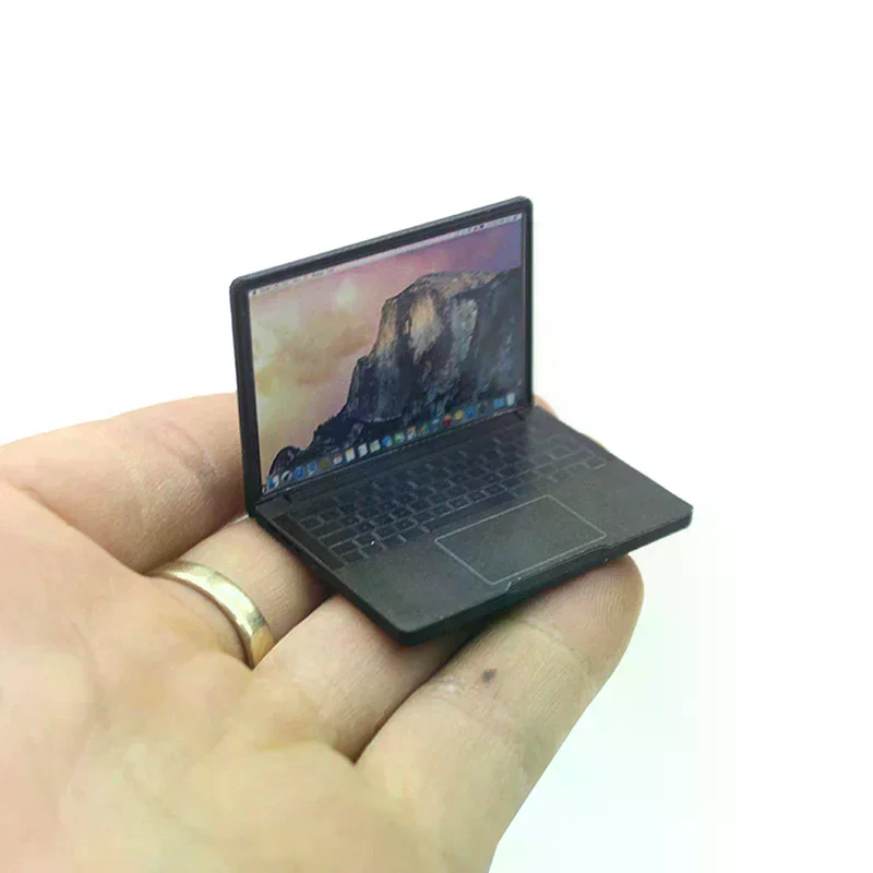 Laptop Accessories Diy - Leuke simulatie 1:12 mini-laptopcomputer poppenhuis miniatuur