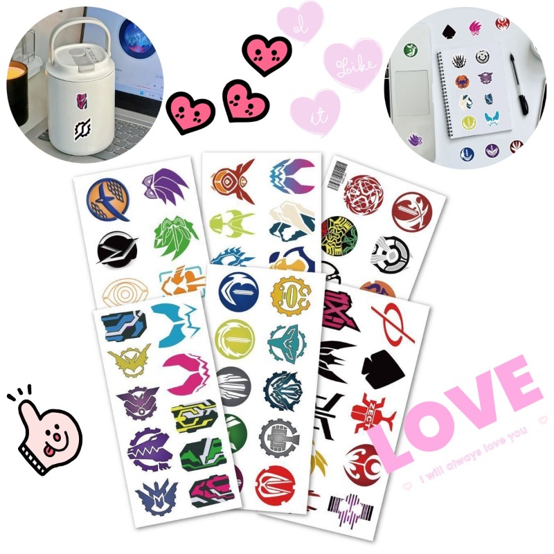 Laptop Accessories Toy - 60 vellen Kamen Rider logo-stickers creatieve